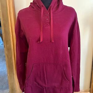 Burgundy Long Sleeve Hoodie